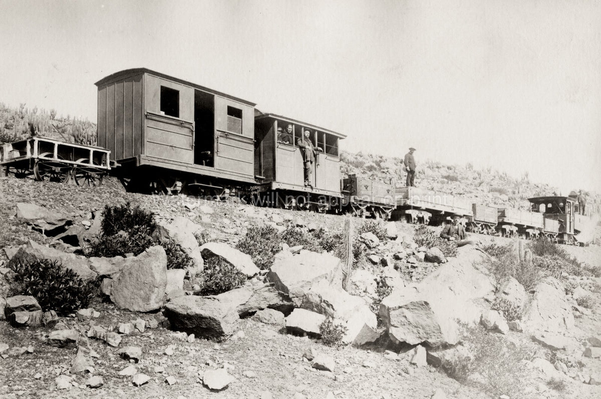 Tongoy Tamaya Chile Railway Train Railroad Workers Mining Vtg. Photo 19thC.