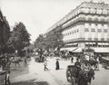 Paris France Boulevard Street Scene Architecture Carriages Vtg. Photo 19thC.