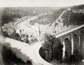 Port De Dinan Lanvallay France Viaduct Bridge River Townscape Vtg. Photo 19thC.