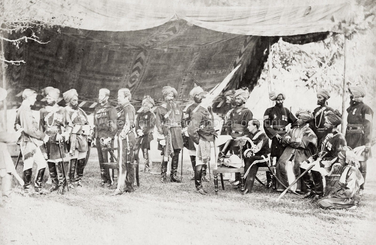 British Army India Officers 19th Bengal Lancers Military Group Vtg. Photo 19thC.