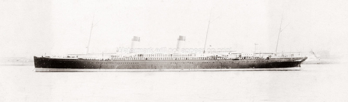 White Star Line RMS Teutonic Launch Mersey Ocean Liner Vtg. Photo 19thC.