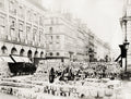 Paris Rue Royale Barricade Commune Revolution Cannon Vtg. Photo 19thC.