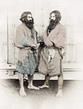 Ainu Aino Men Hokkaido Japan Indigenous People Beards Robes Vtg. Photo 19thC.