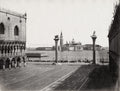 Venice Piazzetta San Marco Basin Doge's Palace Gondolas Italy Vtg. Photo 19thC.