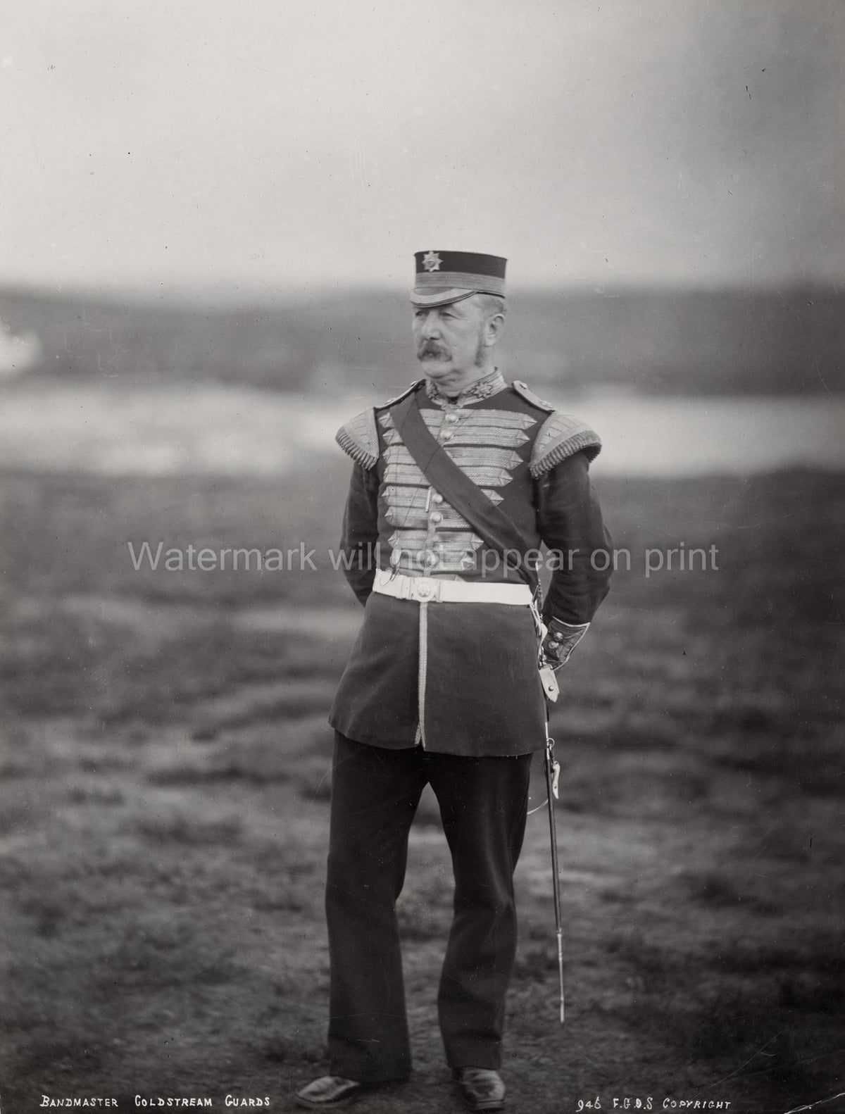 Coldstream Guards Bandmaster British Army Regiment Uniform Vtg. Photo 19thC.
