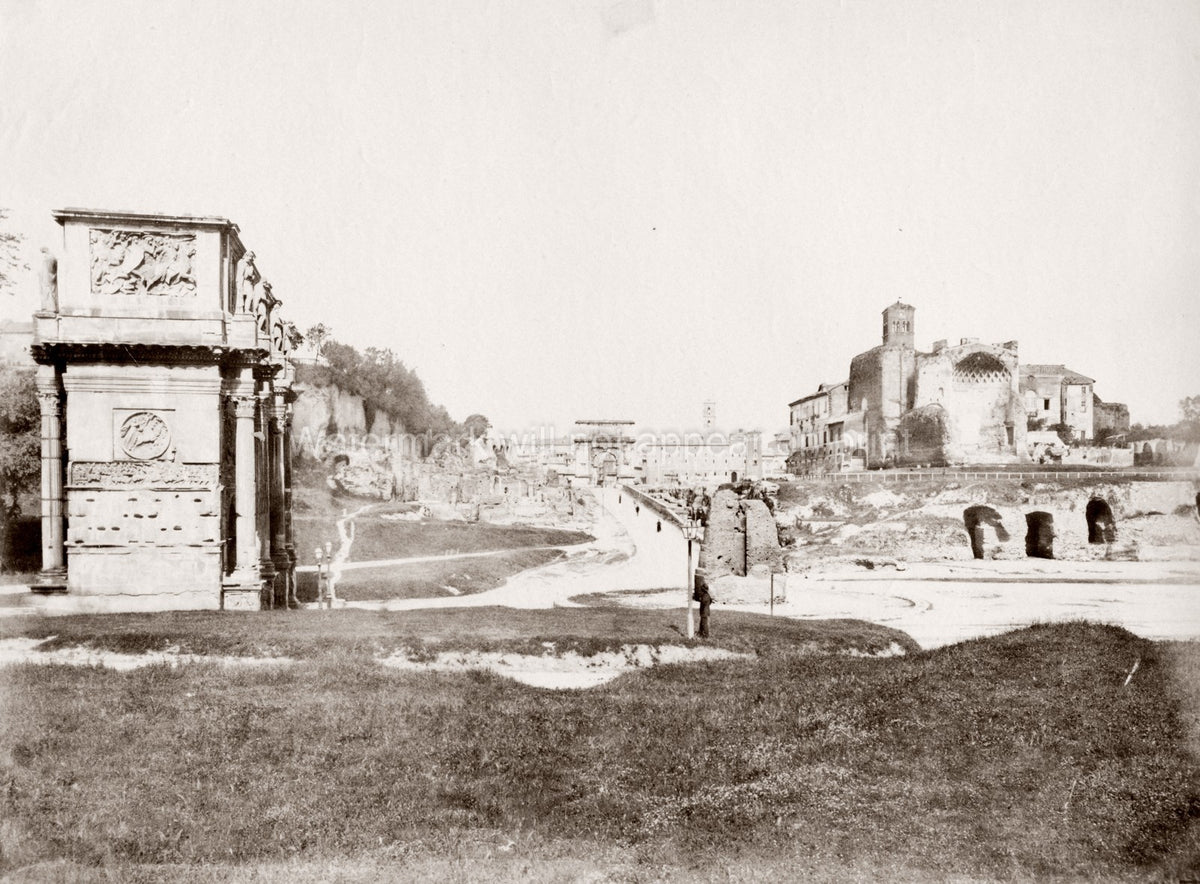Rome Italy Roman Forum Arch Constantine Ruins Architecture Vtg. Photo 19thC.