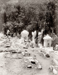 Muslim Cemetery Religious Ceremony Blida Algeria Mourners Vtg. Photo 19thC.