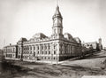 Melbourne Town Hall Australia Cityscape Architecture Clock Vtg. Photo 19thC.