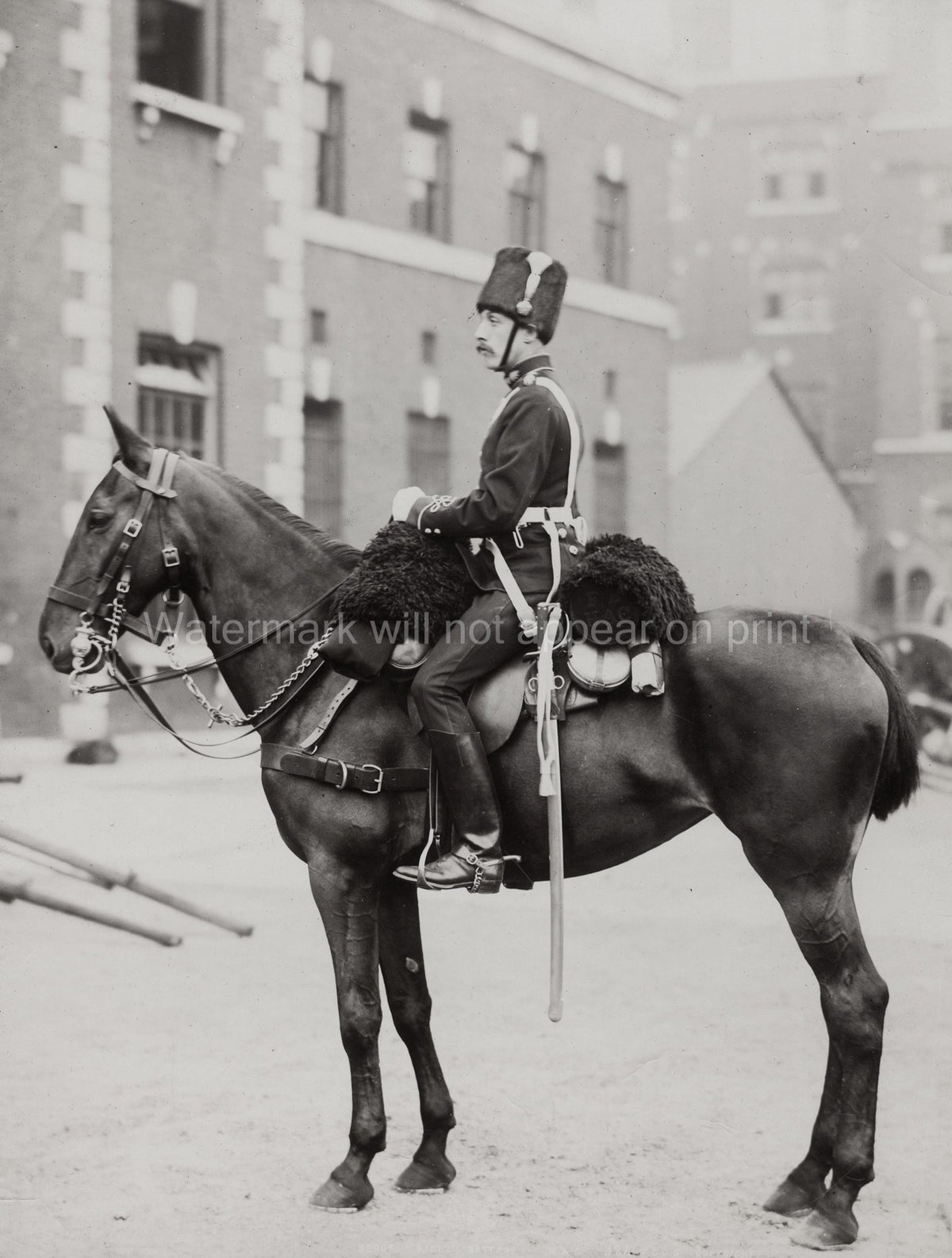 British Army Honourable Artillery Company Cavalryman Uniform Vtg. Photo 19thC.
