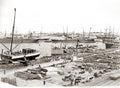 Suez Egypt Port Harbor Scene Shipping Docks Cargo Ships Vtg. Photo 19thC.