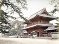 Tokyo Shiba Great Gate Temple Pagoda Architecture Rickshaws Vtg. Photo 19thC.