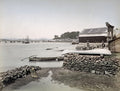 Shimonoseki Japan Harbor Ships Boats Seascape Waterfront Vtg. Photo 19thC.