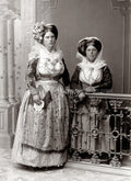 Greece Corfu Women Traditional Greek Clothes Costume Headdress Vtg. Photo 19thC.
