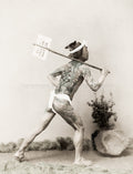 Japanese Mail Post Runner Man Full Body Tattoos Art Vtg. Photo 19thC.