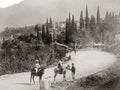 Brousse Bursa Turkey People Donkeys Village Mosque Cypress Vtg. Photo 19thC.