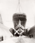 White Star Line RMS Teutonic Ship Propellers Graving Dock Vtg. Photo 19thC.