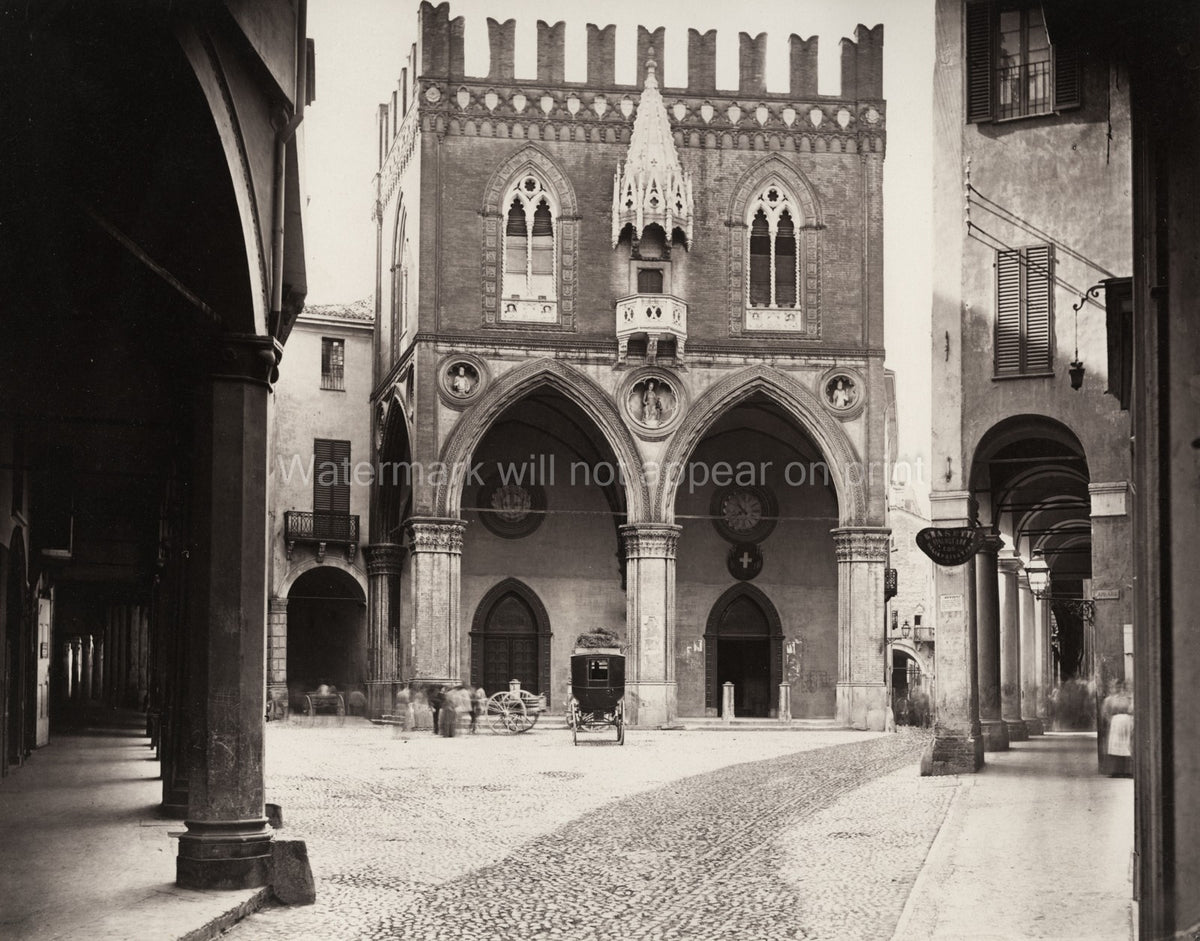 Piacenza Palazzo Gotico Gothic Architecture Piazza Cavalli Vtg. Photo 19thC.