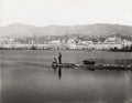 Messina Sicily Palazzata Waterfront Harbor Cityscape Fishing Vtg. Photo 19thC.