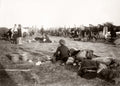 British Army India Cavalry Regiment Camp Soldiers Horses Vtg. Photo 19thC.