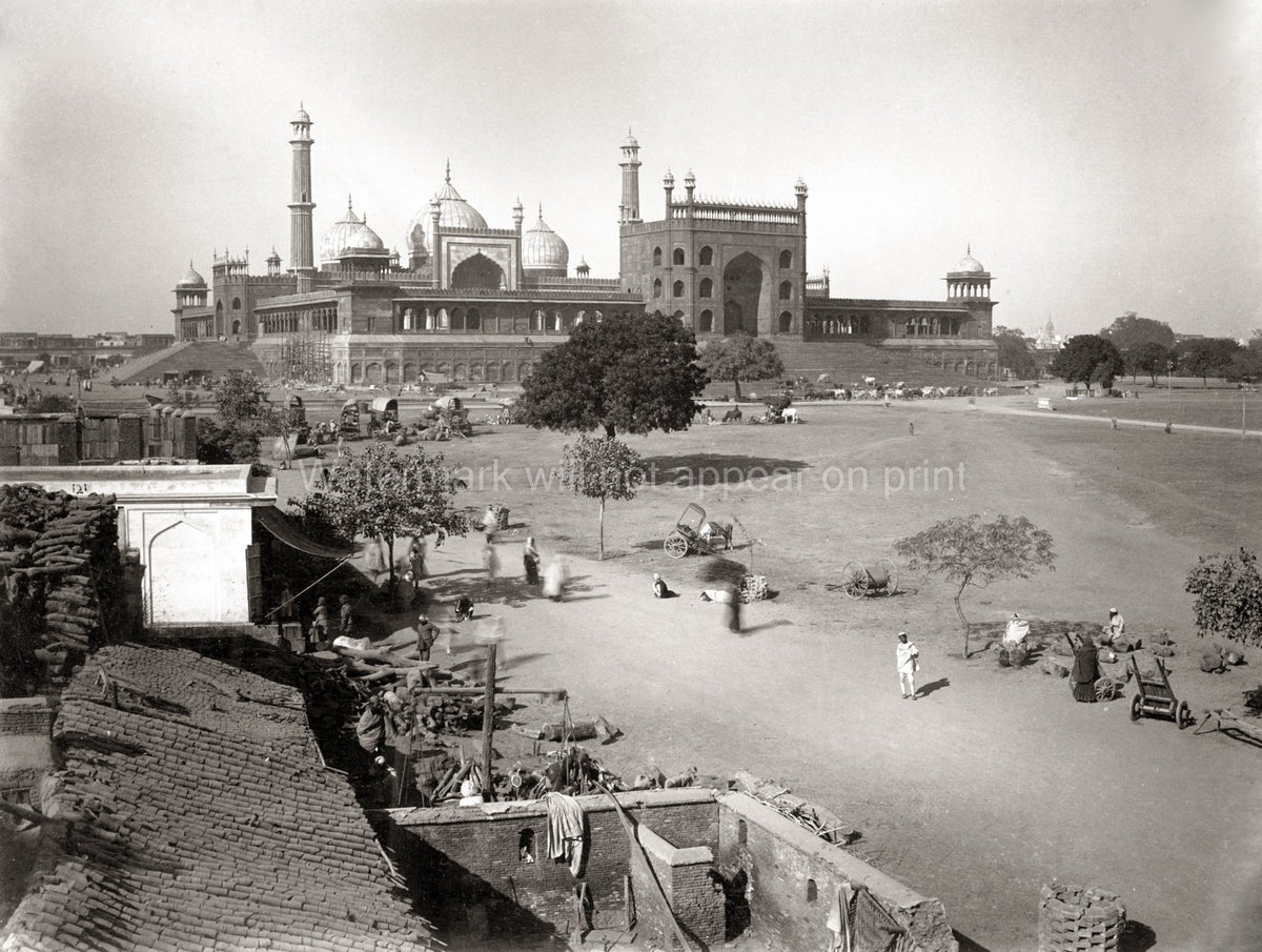 Jama Masjid Mosque Delhi India Mughal Architecture Domes Vtg. Photo 19thC.