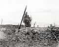 British Shells Exploding French Trenches WW1 War Vtg. Photo