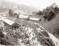 Darjeeling India Bazaar Market Day Crowd People Hills Town Vtg. Photo 19thC.
