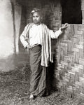 Young Burmese Girl Traditional Clothing Longyi Burma Portrait Vtg. Photo 19thC.