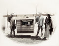 Japan Young Woman Kago Palanquin 2 Bearers Samurai Vtg. Photo 19thC.