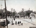 Tokyo Kyobashi Bridge Street Scene Traffic Horse Trams Vtg. Photo 19thC.
