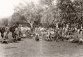British Cavalry Regiment Soldiers Cleaning Tack India Horses Vtg. Photo 19thC.