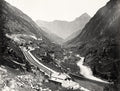 St Gotthard Railway Tunnel Switzerland Mountain Valley Alpine Vtg. Photo 19thC.