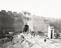 Peking Beijing China City Gate Wall Road Construction People Vtg. Photo 19thC.