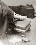 China Bound Foot Lotus Shoe Woman Custom Tradition Footstool Vtg. Photo 19thC.
