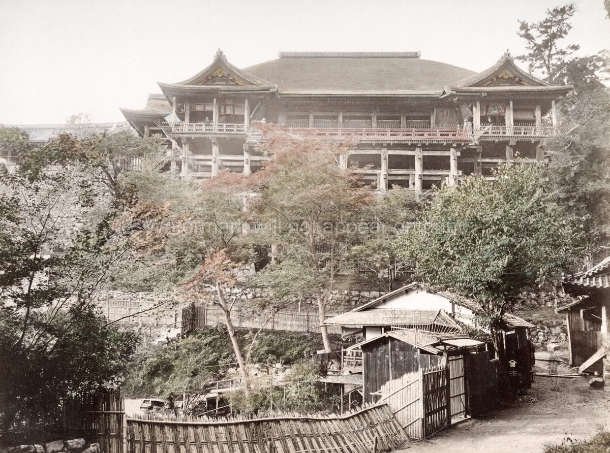 Kyoto Japan Kiyomizu Temple Hillside Architecture Wooden Vtg. Photo 19thC.