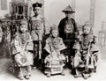 Singapore Chinese Children Wealthy Family Traditional Dress Vtg. Photo 19thC.