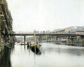 Grand Canal Osaka Japan Bridge Boats Buildings Cityscape Vtg. Photo 19thC.