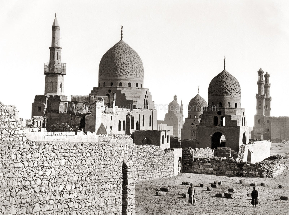 Tombs Caliphs Cairo Egypt City Dead Domes Minarets Vtg. Photo 19thC.