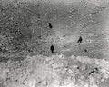 France WW1 Mine Crater Interior Soldiers Destruction Aftermath Vtg. Photo