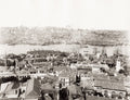 Constantinople Istanbul Turkey High Angle View Golden Horn Vtg. Photo 19thC.