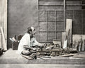Japan Carpenter Woodworker Craftsman Tools Workshop Vtg. Photo 19thC.