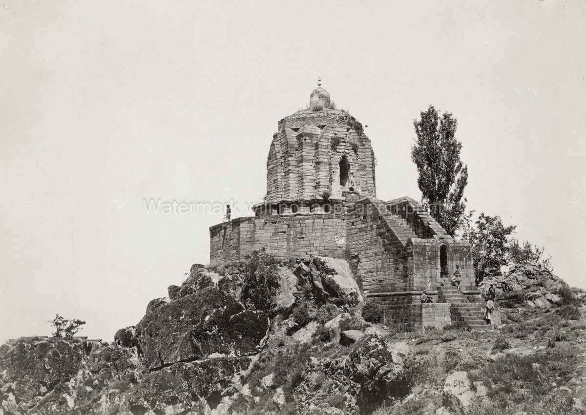 Takht-e-Suleiman Shankaracharya Hill Temple Architecture Vtg. Photo 19thC.