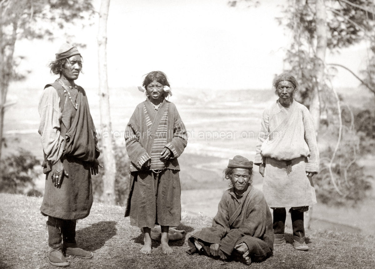 Darjeeling India Country People Group Traditional Clothing Vtg. Photo 19thC.