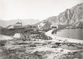 Gotthard Pass Old Hospice Switzerland Alpine Mountain Lake Vtg. Photo 19thC.