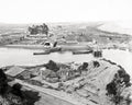 Laraquete Chile Coal Depot Railways River Village Boats Train Vtg. Photo 19thC.