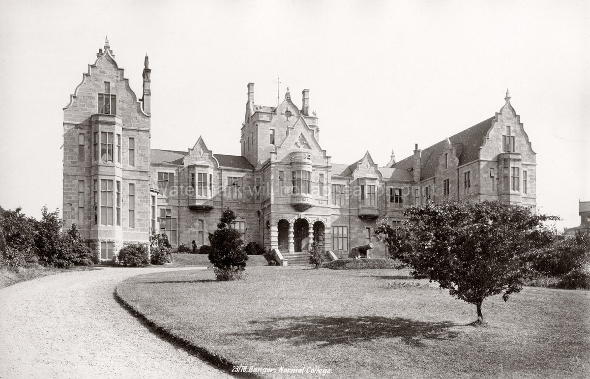 United Kingdom Bangor Wales Normal College Architecture Cannon Vtg. Photo 19thC.