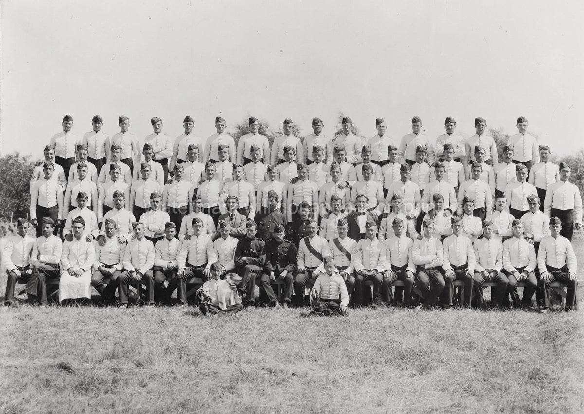 British Army Grenadier Guards Regiment Soldiers Group Portrait Vtg. Photo 19thC.