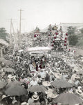 Japan Festival Parade Crowd Floats Traditional Dress Street Vtg. Photo 19thC.
