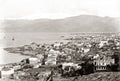 Beirut Lebanon Cityscape Seascape Harbor Ships Snowy Mountains Vtg. Photo 19thC.