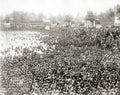 Hindu Pilgrims Bathing Ganges India Religious Festival Crowd Vtg. Photo 19thC.