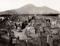 Italy Pompeii Ruins Mount Vesuvius Volcano Ancient City Vtg. Photo 19thC.